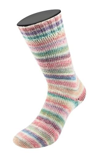 LANA GROSSA Cool Wool 4 Socks Print | Bedrucktes Merino-Sockengarn aus mehrfach verzwirnten Einzelfäden | Handstrickgarne aus 75% Schurwolle (Merino) | 100g Wolle zum Stricken & Häkeln | 420m Garn von Lana Grossa