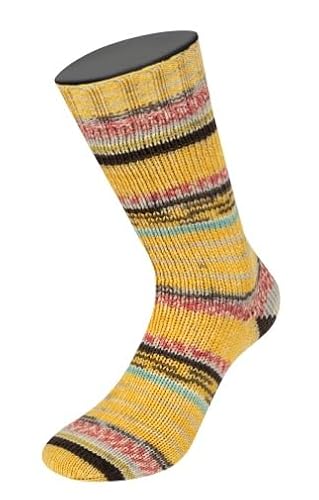 LANA GROSSA Cool Wool 4 Socks Print | Bedrucktes Merino-Sockengarn aus mehrfach verzwirnten Einzelfäden | Handstrickgarne aus 75% Schurwolle (Merino) | 100g Wolle zum Stricken & Häkeln | 420m Garn von Lana Grossa