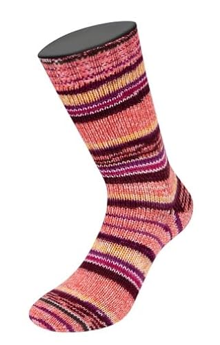 LANA GROSSA Cool Wool 4 Socks Print | Bedrucktes Merino-Sockengarn aus mehrfach verzwirnten Einzelfäden | Handstrickgarne aus 75% Schurwolle (Merino) | 100g Wolle zum Stricken & Häkeln | 420m Garn von Lana Grossa