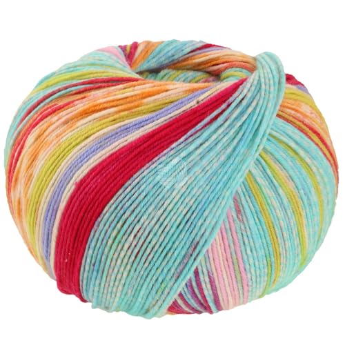LANA GROSSA Cool Wool 4 Socks Print | Bedrucktes Merino-Sockengarn aus mehrfach verzwirnten Einzelfäden | Handstrickgarne aus 75% Schurwolle | 100g Wolle zum Stricken & Häkeln | 420m Garn FB 7214 von Lana Grossa