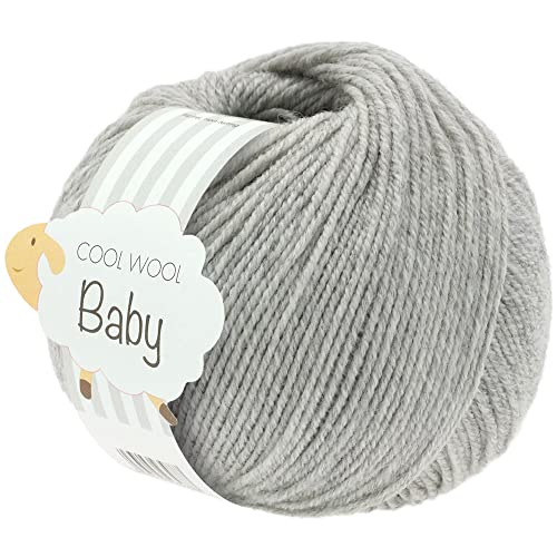 LANA GROSSA Cool Wool Baby | 100% Schurwolle Merino, filzfrei | Handstrickgarn aus 100% Schurwolle (Merino) | 50g Wolle zum Stricken & Häkeln | 220m Garn FB 206 von Lana Grossa