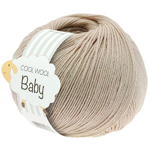 LANA GROSSA Cool Wool Baby | 100% Schurwolle Merino, filzfrei | Handstrickgarn aus 100% Schurwolle (Merino) | 50g Wolle zum Stricken & Häkeln | 220m Garn von Lana Grossa