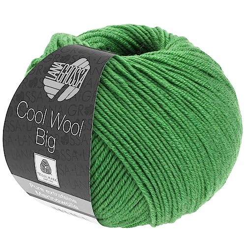 LANA GROSSA Cool Wool Big | Extrafeine Merinowolle waschmaschinenfest und filzfrei | Handstrickgarn aus 100% Schurwolle (Merino) | 50g Wolle zum Stricken & Häkeln | 120m Garn von Lana Grossa