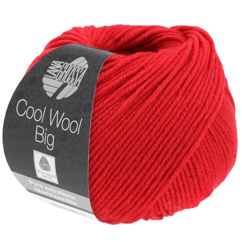 LANA GROSSA Cool Wool Big | Extrafeine Merinowolle waschmaschinenfest und filzfrei | Handstrickgarn aus 100% Schurwolle (Merino) | 50g Wolle zum Stricken & Häkeln | 120m Garn von Lana Grossa