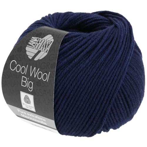 LANA GROSSA Cool Wool Big | Extrafeine Merinowolle waschmaschinenfest und filzfrei | Handstrickgarn aus 100% Schurwolle (Merino) | 50g Wolle zum Stricken & Häkeln | 120m Garn von Lana Grossa