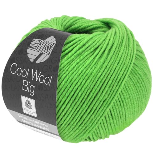 LANA GROSSA Cool Wool Big | Extrafeine Merinowolle waschmaschinenfest und filzfrei | Handstrickgarn aus 100% Schurwolle (Merino) | 50g Wolle zum Stricken & Häkeln | 120m Garn von Lana Grossa