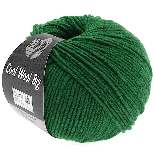 LANA GROSSA Cool Wool Big | Extrafeine Merinowolle waschmaschinenfest und filzfrei | Handstrickgarn aus 100% Schurwolle (Merino) | 50g Wolle zum Stricken & Häkeln | 120m Garn von Lana Grossa