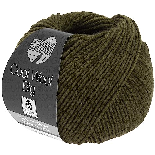 LANA GROSSA Cool Wool Big | Extrafeine Merinowolle waschmaschinenfest und filzfrei | Handstrickgarn aus 100% Schurwolle (Merino) | 50g Wolle zum Stricken & Häkeln | 120m Garn FB 1005 von Lana Grossa