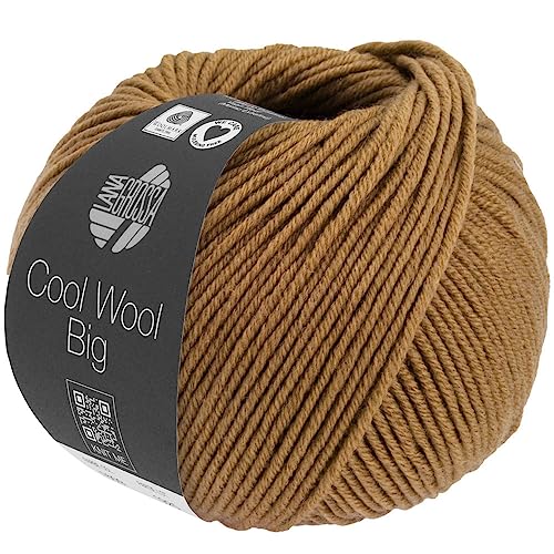 LANA GROSSA Cool Wool Big Melange | Extrafeine Merinowolle waschmaschinenfest und filzfrei | Handstrickgarn aus 100% Schurwolle (Merino) | 50g Wolle zum Stricken & Häkeln | 120m Garn von Lana Grossa
