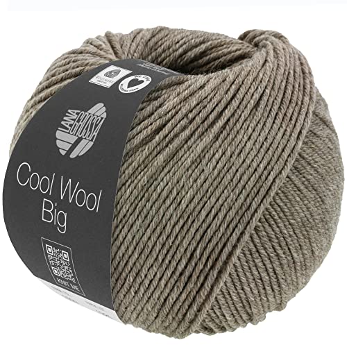 LANA GROSSA Cool Wool Big Melange | Extrafeine Merinowolle waschmaschinenfest und filzfrei | Handstrickgarn aus 100% Schurwolle (Merino) | 50g Wolle zum Stricken & Häkeln | 120m Garn von Lana Grossa