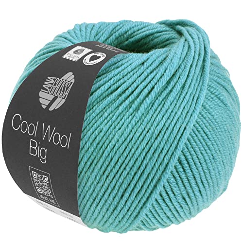 LANA GROSSA Cool Wool Big Melange | Extrafeine Merinowolle waschmaschinenfest und filzfrei | Handstrickgarn aus 100% Schurwolle (Merino) | 50g Wolle zum Stricken & Häkeln | 120m Garn von Lana Grossa