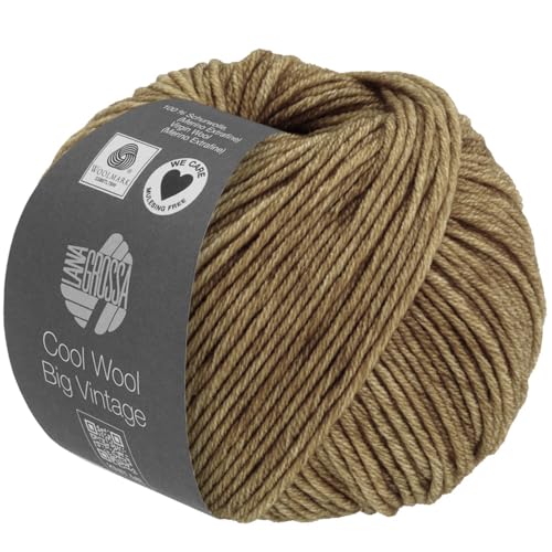 LANA GROSSA Cool Wool Big Vintage | Merinoklassiker mit Ton-in-Ton Farbeffekt | Handstrickgarn aus 100% Schurwolle (Merino extrafein) | 50g Wolle zum Stricken & Häkeln | 120m Garn von Lana Grossa