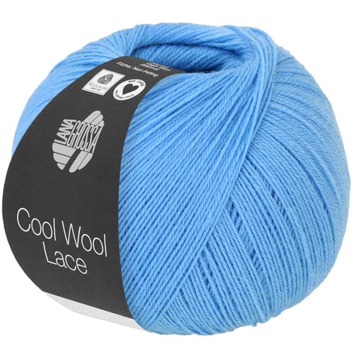 LANA GROSSA Cool Wool Lace | Extrafeine Merinowolle waschmaschinenfest und filzfrei | Handstrickgarn aus 100% Schurwolle (Merino) | 50g Wolle zum Stricken & Häkeln | 400m Garn FB 48 von Lana Grossa