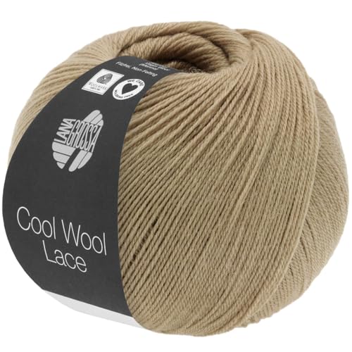 LANA GROSSA Cool Wool Lace | Extrafeine Merinowolle waschmaschinenfest und filzfrei | Handstrickgarn aus 100% Schurwolle (Merino) | 50g Wolle zum Stricken & Häkeln | 400m Garn FB 41 von Lana Grossa