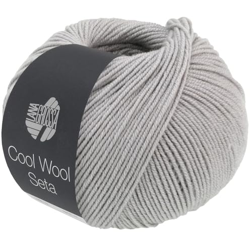 LANA GROSSA Cool Wool Seta | Cool Wool Klassiker mit Seidenanteil | Handstrickgarn aus 80% Schurwolle (Merino extrafein) & 20% Seide | 50g Wolle zum Stricken & Häkeln | 160m Garn FB 17 von Lana Grossa
