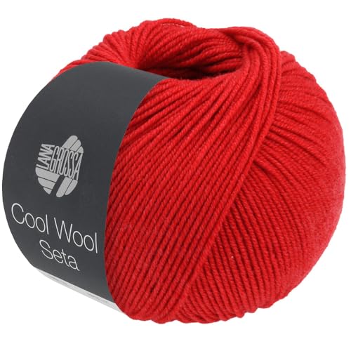 LANA GROSSA Cool Wool Seta | Cool Wool Klassiker mit Seidenanteil | Handstrickgarn aus 80% Schurwolle (Merino extrafein) & 20% Seide | 50g Wolle zum Stricken & Häkeln | 160m Garn FB 9 von Lana Grossa