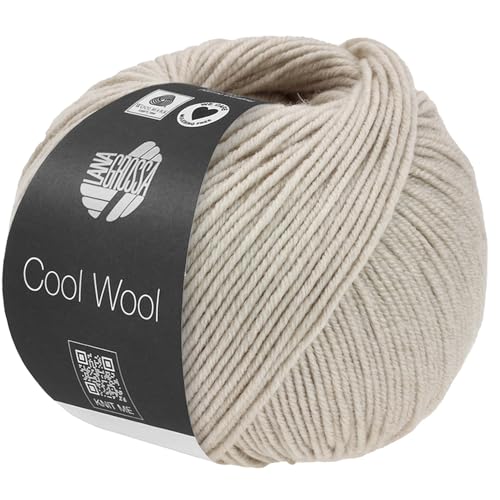 LANA GROSSA Cool Wool Melange | Extrafeine Merinowolle waschmaschinenfest und filzfrei | Handstrickgarn aus 100% Schurwolle (Merino extrafein) | 50g Wolle zum Stricken & Häkeln | 160m Garn FB 1491 von Lana Grossa