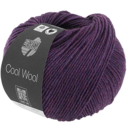 LANA GROSSA Cool Wool Melange | Extrafeine Merinowolle waschmaschinenfest und filzfrei | Handstrickgarn aus 100% Schurwolle (Merino extrafein) | 50g Wolle zum Stricken & Häkeln | 160m Garn FB 1403 von Lana Grossa