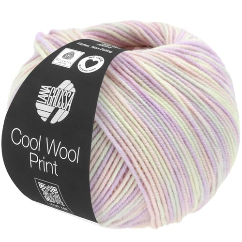 LANA GROSSA Cool Wool Print | Extrafeine Merinowolle waschmaschinenfest und filzfrei | Handstrickgarn aus 100% Schurwolle (Merino extrafein) | 50g Wolle zum Stricken & Häkeln | 160m Garn von Lana Grossa