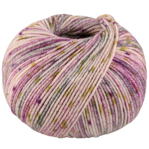 LANA GROSSA Cool Wool Spots | Extrafeine Merinowolle, waschmaschinenfest mit buntem Sprenkeldruck | Handstrickgarn aus 100% Schurwolle | 50g Wolle zum Stricken & Häkeln | 160m FB 5003 von Lana Grossa