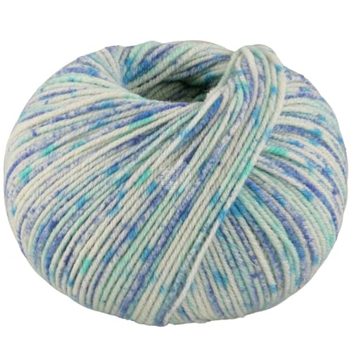 LANA GROSSA Cool Wool Spots | Extrafeine Merinowolle, waschmaschinenfest mit buntem Sprenkeldruck | Handstrickgarn aus 100% Schurwolle (Merino extrafein) | 50g Wolle zum Stricken & Häkeln | 160m von Lana Grossa