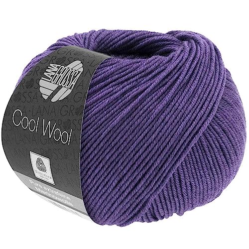 LANA GROSSA Cool Wool Uni | Extrafeine Merinowolle waschmaschinenfest und filzfrei | Handstrickgarn aus 100% Schurwolle (Merino extrafein) | 50g Wolle zum Stricken & Häkeln | 160m Garn von Lana Grossa