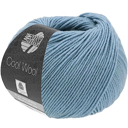 LANA GROSSA Cool Wool Uni | Extrafeine Merinowolle waschmaschinenfest und filzfrei | Handstrickgarn aus 100% Schurwolle (Merino extrafein) | 50g Wolle zum Stricken & Häkeln | 160m Garn von Lana Grossa