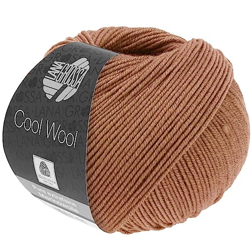 LANA GROSSA Cool Wool Uni | Extrafeine Merinowolle waschmaschinenfest und filzfrei | Handstrickgarn aus 100% Schurwolle (Merino extrafein) | 50g Wolle zum Stricken & Häkeln | 160m Garn von Lana Grossa