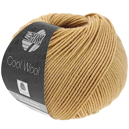 LANA GROSSA Cool Wool Uni | Extrafeine Merinowolle waschmaschinenfest und filzfrei | Handstrickgarn aus 100% Schurwolle (Merino extrafein) | 50g Wolle zum Stricken & Häkeln | 160m Garn von Lana Grossa