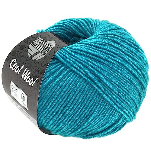 LANA GROSSA Cool Wool Uni | Extrafeine Merinowolle waschmaschinenfest und filzfrei | Handstrickgarn aus 100% Schurwolle (Merino extrafein) | 50g Wolle zum Stricken & Häkeln | 160m Garn von Lana Grossa