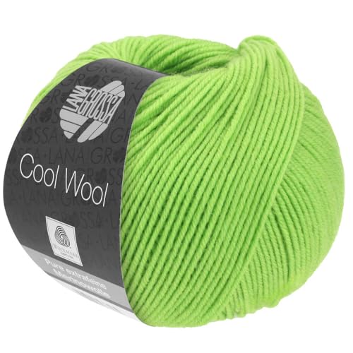 LANA GROSSA Cool Wool Uni | Extrafeine Merinowolle waschmaschinenfest und filzfrei | Handstrickgarn aus 100% Schurwolle (Merino extrafein) | 50g Wolle zum Stricken & Häkeln | 160m Garn FB 509 von Lana Grossa
