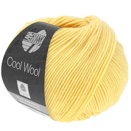 LANA GROSSA Cool Wool Uni | Extrafeine Merinowolle waschmaschinenfest und filzfrei | Handstrickgarn aus 100% Schurwolle (Merino extrafein) | 50g Wolle zum Stricken & Häkeln | 160m Garn von Lana Grossa
