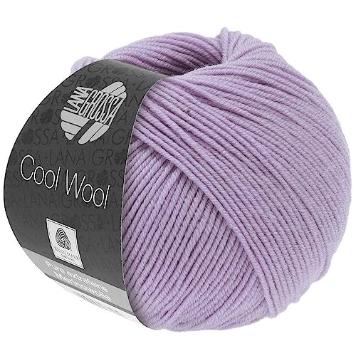 LANA GROSSA Cool Wool Uni | Extrafeine Merinowolle waschmaschinenfest und filzfrei | Handstrickgarn aus 100% Schurwolle (Merino extrafein) | 50g Wolle zum Stricken & Häkeln | 160m Garn von Lana Grossa