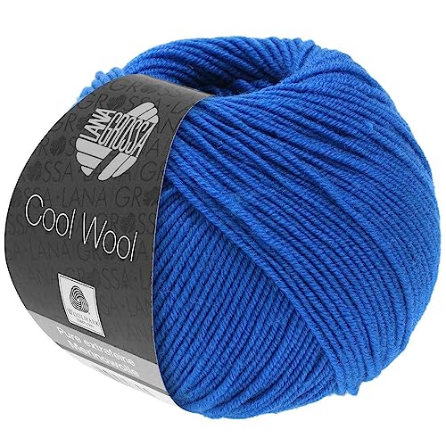 LANA GROSSA Cool Wool Uni | Extrafeine Merinowolle waschmaschinenfest und filzfrei | Handstrickgarn aus 100% Schurwolle (Merino extrafein) | 50g Wolle zum Stricken & Häkeln | 160m Garn von Lana Grossa