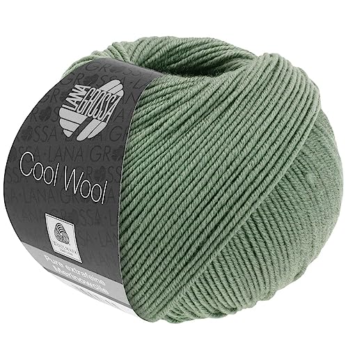 LANA GROSSA Cool Wool Uni | Extrafeine Merinowolle waschmaschinenfest und filzfrei | Handstrickgarn aus 100% Schurwolle (Merino extrafein) | 50g Wolle zum Stricken & Häkeln | 160m Garn von Lana Grossa
