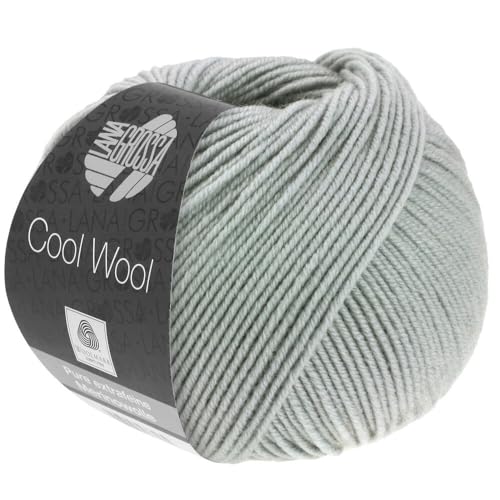 LANA GROSSA Cool Wool Uni | Extrafeine Merinowolle waschmaschinenfest und filzfrei | Handstrickgarn aus 100% Schurwolle (Merino extrafein) | 50g Wolle zum Stricken & Häkeln | 160m Garn von Lana Grossa