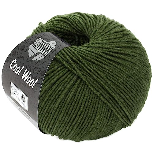 LANA GROSSA Cool Wool Uni | Extrafeine Merinowolle waschmaschinenfest und filzfrei | Handstrickgarn aus 100% Schurwolle (Merino extrafein) | 50g Wolle zum Stricken & Häkeln | 160m Garn von Lana Grossa