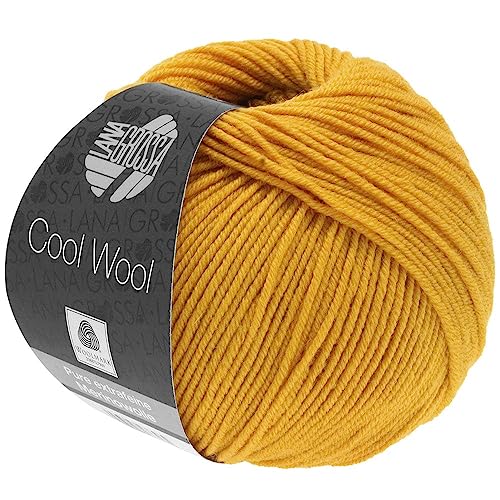 LANA GROSSA Cool Wool Uni | Extrafeine Merinowolle waschmaschinenfest und filzfrei | Handstrickgarn aus 100% Schurwolle (Merino extrafein) | 50g Wolle zum Stricken & Häkeln | 160m Garn von Lana Grossa