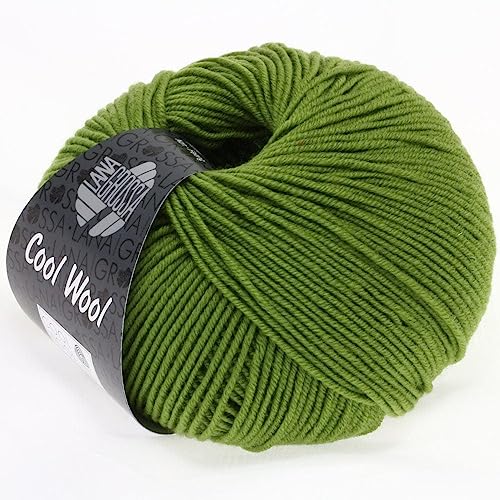 LANA GROSSA Cool Wool Uni | Extrafeine Merinowolle waschmaschinenfest und filzfrei | Handstrickgarn aus 100% Schurwolle (Merino extrafein) | 50g Wolle zum Stricken & Häkeln | 160m Garn von Lana Grossa