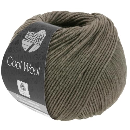 LANA GROSSA Cool Wool Uni | Extrafeine Merinowolle waschmaschinenfest und filzfrei | Handstrickgarn aus 100% Schurwolle (Merino extrafein) | 50g Wolle zum Stricken & Häkeln | 160m Garn von Lana Grossa