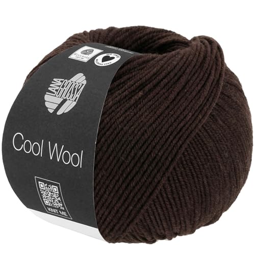 LANA GROSSA Cool Wool Uni | Extrafeine Merinowolle waschmaschinenfest und filzfrei | Handstrickgarn aus 100% Schurwolle (Merino extrafein) | 50g Wolle zum Stricken & Häkeln | 160m Garn von Lana Grossa