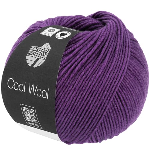 LANA GROSSA Cool Wool Uni | Extrafeine Merinowolle waschmaschinenfest und filzfrei | Handstrickgarn aus 100% Schurwolle (Merino extrafein) | 50g Wolle zum Stricken & Häkeln | 160m Garn von Lana Grossa