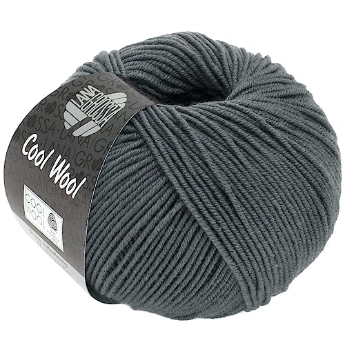 LANA GROSSA Cool Wool Uni | Extrafeine Merinowolle waschmaschinenfest und filzfrei | Handstrickgarn aus 100% Schurwolle (Merino extrafein) | 50g Wolle zum Stricken & Häkeln | 160m Garn von Lana Grossa