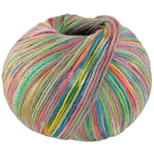 LANA GROSSA Cotonella Multi | Weiches, bedrucktes Kettengarn aus unmercerisierter Pima Baumwolle mit kleinen Glanzlichtern | 75% Baumwolle & 25% Polyacryl | 100g Wolle, Stricken & Häkeln | 270m Garn von Lana Grossa