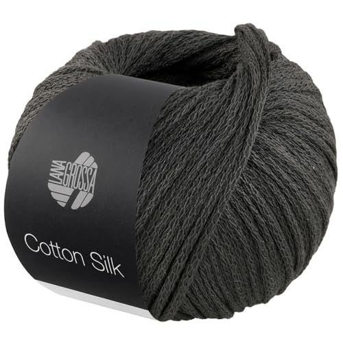 LANA GROSSA Cotton Silk | Edles Effektgarn aus Maulbeerseide gefüllt mit Baumwolle | Handstrickgarn aus 70% Baumwolle & 30% Seide | 50g Wolle zum Stricken & Häkeln | 140m Garn FB 11 von Lana Grossa