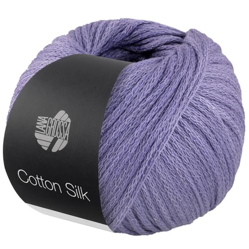 LANA GROSSA Cotton Silk | Edles Effektgarn aus Maulbeerseide gefüllt mit Baumwolle | Handstrickgarn aus 70% Baumwolle & 30% Seide | 50g Wolle zum Stricken & Häkeln | 140m Garn FB 1 von Lana Grossa