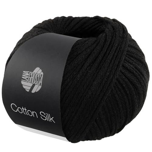 LANA GROSSA Cotton Silk | Edles Effektgarn aus Maulbeerseide gefüllt mit Baumwolle | Handstrickgarn aus 70% Baumwolle & 30% Seide | 50g Wolle zum Stricken & Häkeln | 140m Garn FB 12 von Lana Grossa