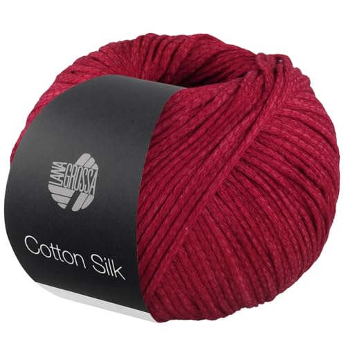 LANA GROSSA Cotton Silk | Edles Effektgarn aus Maulbeerseide gefüllt mit Baumwolle | Handstrickgarn aus 70% Baumwolle & 30% Seide | 50g Wolle zum Stricken & Häkeln | 140m Garn FB 4 von Lana Grossa