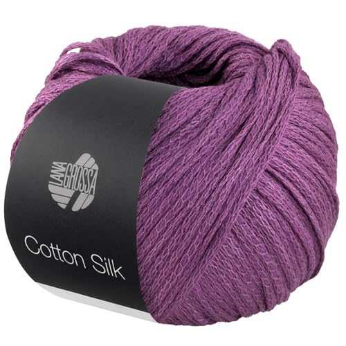 LANA GROSSA Cotton Silk | Edles Effektgarn aus Maulbeerseide gefüllt mit Baumwolle | Handstrickgarn aus 70% Baumwolle & 30% Seide | 50g Wolle zum Stricken & Häkeln | 140m Garn FB 2 von Lana Grossa