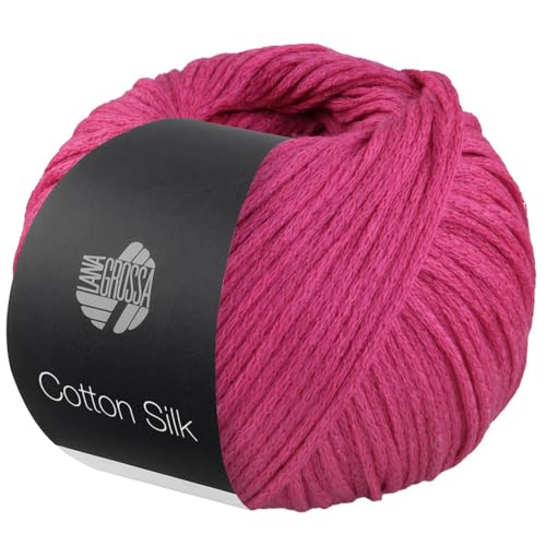 LANA GROSSA Cotton Silk | Edles Effektgarn aus Maulbeerseide gefüllt mit Baumwolle | Handstrickgarn aus 70% Baumwolle & 30% Seide | 50g Wolle zum Stricken & Häkeln | 140m Garn FB 3 von Lana Grossa